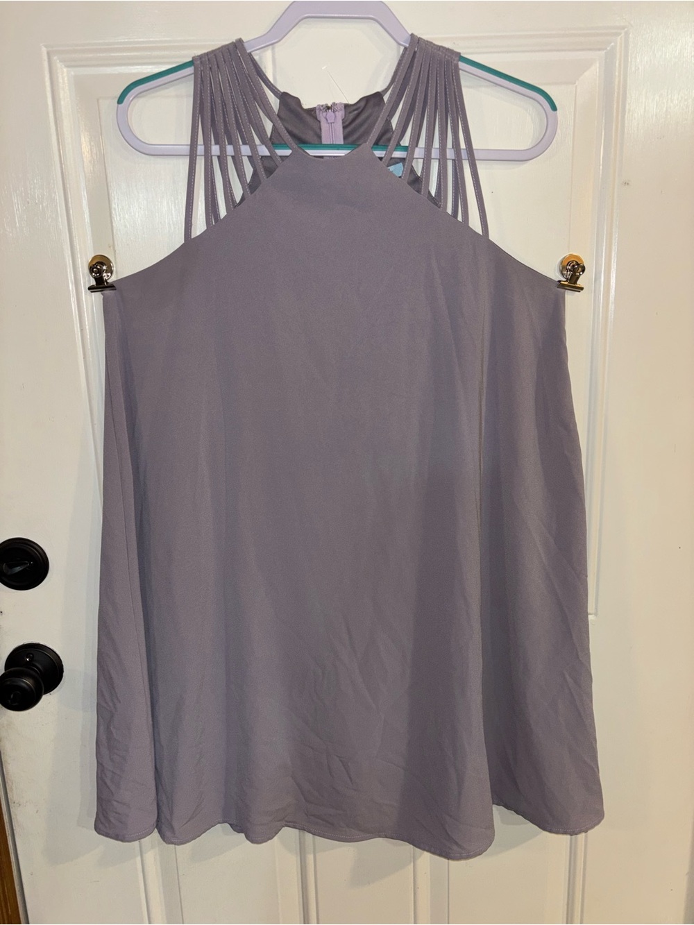 She + Sky Lavender Strappy Halter Midi Dress